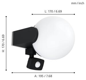 Aplică de exterior cu senzor RUBIO 1xE27/15W/230V IP44 Eglo 99573