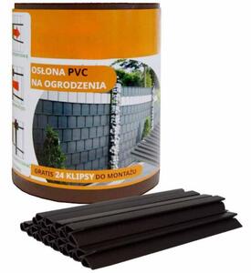 Plasă de umbrire pentru gard 19cm x 35m 450g/m2 Maro + cleme 24buc