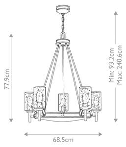 Lustră pe lanț COLLIER 5xE27/100W/230V Elstead HK-COLLIER5