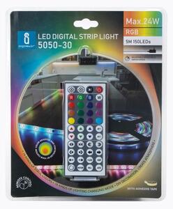 Bandă LED RGB dimabilă de exterior Aigostar 5m LED/24W/12/230V IP65 + telecomandă