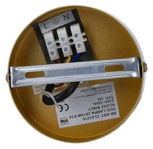 Lustră pe cablu DUO 3xE14/40W/230V aurie/neagră