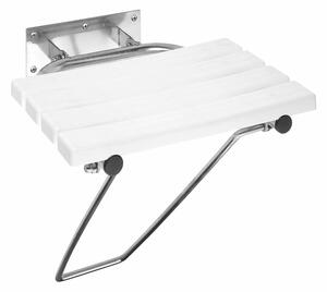 Scaun de duș pliabil SAPHO XH001 Handicap cu picior de sprijin, alb