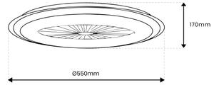 Plafonieră LED dimabilă cu ventilator ARIA LED/38W/230V negru/alb + telecomandă