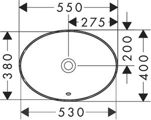 Hansgrohe Xuniva D lavoar 55x40 cm oval încastrat alb 61058450