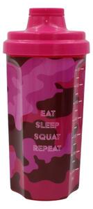 Shaker Eat Sleep Squat Repeat, Koopman, culoarea roz, 700ml