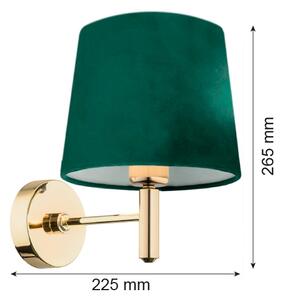 Lampă de perete PONTE 1xE27/15W/230V verde/alamă Argon 8105