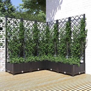 Jardinieră de grădină cu spalier, negru, 120x120x121,5 cm, PP