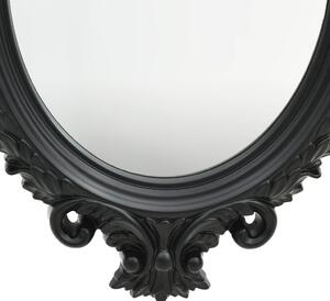 Oglindă de perete în stil Castle, negru, 56 x 76 cm