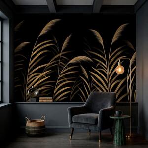 Tapet Ierburi minimaliste pe fundal întunecat, cu contrast ridicat, Imagini de fundal unice, w05432v3 : Uwalls.ro