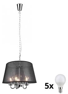 Reality - Candelabru LED pe lanț CIMA 5xE14/40W/230V, negru