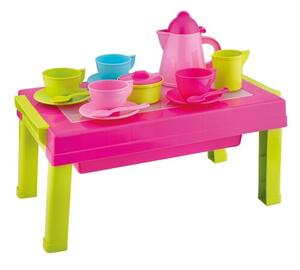 Set de cafea cu masă pliabilă 2în1
