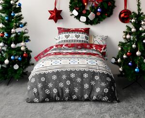 Lenjerie de pat din flanel rosu, CHRISTMAS DEER