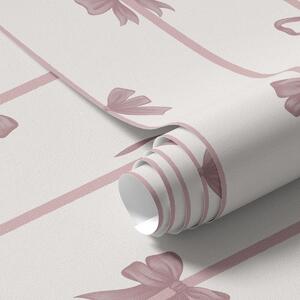Tapet Fundite roz cu panglici pe un fundal deschis, Tapet geometrie, Tapet dungi, a01074 : Uwalls.ro