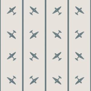 Tapet Avioane cu model în dungi și accente albastre, Tapet geometrie, Tapet dungi, a01169 : Uwalls.ro