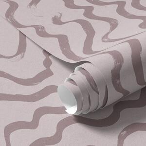 Tapet Linii ondulate roz pe un fundal deschis, Tapet abstract, a01168v3 : Uwalls.ro