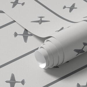 Tapet Avioane cu model în dungi în nuanțe de gri, Tapet geometrie, Tapet dungi, a01169v2 : Uwalls.ro