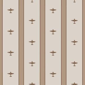 Tapet Avioane mici cu dungi pe fond maro, Tapet geometrie, Tapet dungi, a01171v2 : Uwalls.ro