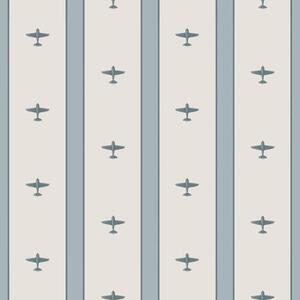 Tapet Avioane mici cu dungi pe fond albastru, Tapet geometrie, Tapet dungi, a01171 : Uwalls.ro