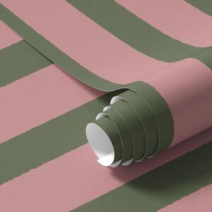 Tapet Dungi verticale roz și verzi, Tapet geometrie, Tapet dungi, a01180v2 : Uwalls.ro