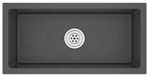 Chiuvetă de bucătărie lucrată manual, negru, oțel inoxidabil