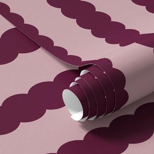 Tapet Dungi ondulate în nuanțe de burgund, în stil minimalist, Tapet geometrie, Tapet dungi, a01182v5 : Uwalls.ro