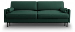 Canapea extensibila Scott cu 3 locuri si tapiterie din tesatura structurala, verde
