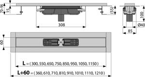 Rigola dus faiantabila iesire verticala 650 mm Alcadrain APZ1101-650 650 mm