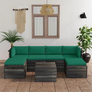Set mobilier grădină paleți cu perne 7 piese lemn masiv de pin