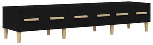 Comodă TV, negru, 150x34,5x30 cm, lemn compozit