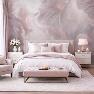Tapet Forme florale abstracte cu petale curgătoare în nuanțe pastelate, Imagini de fundal unice, w09841 : Uwalls.ro