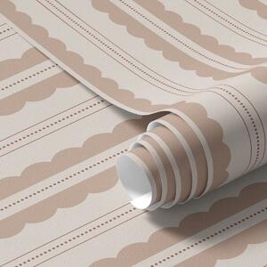 Tapet Dungi ondulate de culoarea piersicii, cu mici accente punctate, Tapet geometrie, Tapet dungi, a01185v2 : Uwalls.ro