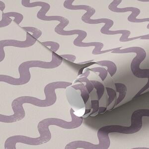 Tapet Model ondulat în nuanțe de liliac pe fundal deschis, Tapet abstract, a01187v4 : Uwalls.ro