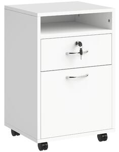 HOMCOM comoda din lemn, cu sertar, 40x35x60 cm, alb | Aosom Ro