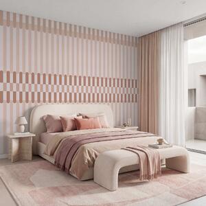 Tapet Model cu dungi în nuanțe de roz deschis, Fototapet Geometrie, w05150v1 : Uwalls.ro