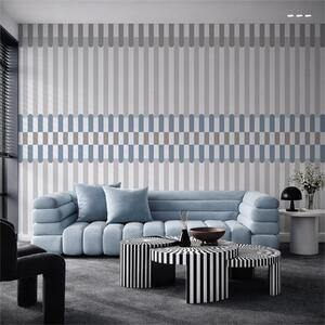 Tapet Model în dungi în nuanțe de gri și albastru, Fototapet Geometrie, w05150v6 : Uwalls.ro