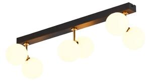 Lustră aplicată LUNA 6xG9/40W/230V neagră/alamă Jupiter 1920