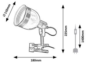 Lampă cu clemă 1xE14/25W/230V bej Rabalux 3093