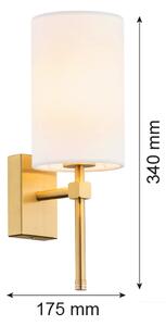 Lampă de perete ABRUZZO 1xE14/7W/230V alamă/albă Argon 8034