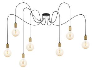 Lustră pe cablu MIROS 7xE27/60W/230V neagră/aurie