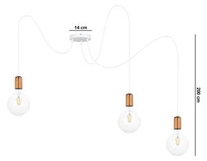 Lustră pe cablu MIROS 3xE27/60W/230V albă/cupru