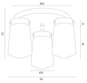Lustră aplicată PASADENA 3xE27/15W/230V aurie/albă Argon 6165