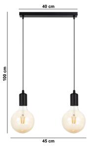 Lustră pe cablu MIROS 2xE27/60W/230V neagră