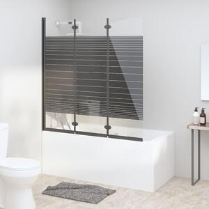 Cabină de duș pliabilă, 3 panouri, negru, 130x130 cm, ESG