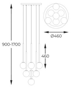 Lustră pe cablu Zuma Line P0574-07F-F7AA ARCTURUS 7xG9/4W/230V auriu
