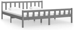 Cadru de pat Super King, gri, 180x200 cm, lemn masiv