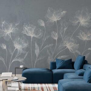 Tapet Flori elegante și aerisite, cu petale translucide dispuse în straturi, pe tulpini lungi și delicate, Fototapet Flori, w05579v2 : Uwalls.ro
