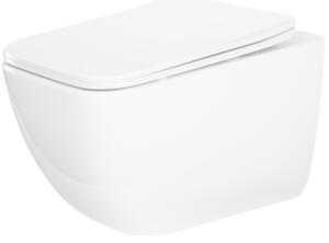 Rea Dexter, vas de toaletă suspendat fără margini Tornado 515x365x350 mm + capac WC duroplast, alb lucios, REA-C1278