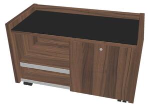 Comodă mobilă Verno 100 x 50 cm cu sticlă, dreapta, nuc / negru