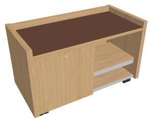 Comodă mobilă Verno 100 x 50 cm cu sticlă, stânga, stejar deschis / maro