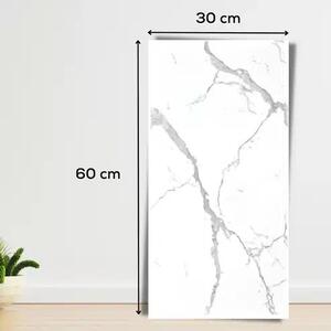 Placa de tapet x 10buc lucios, impermeabil, Autoadeziv, usor de curatat, 30×60 cm, Marmura alba